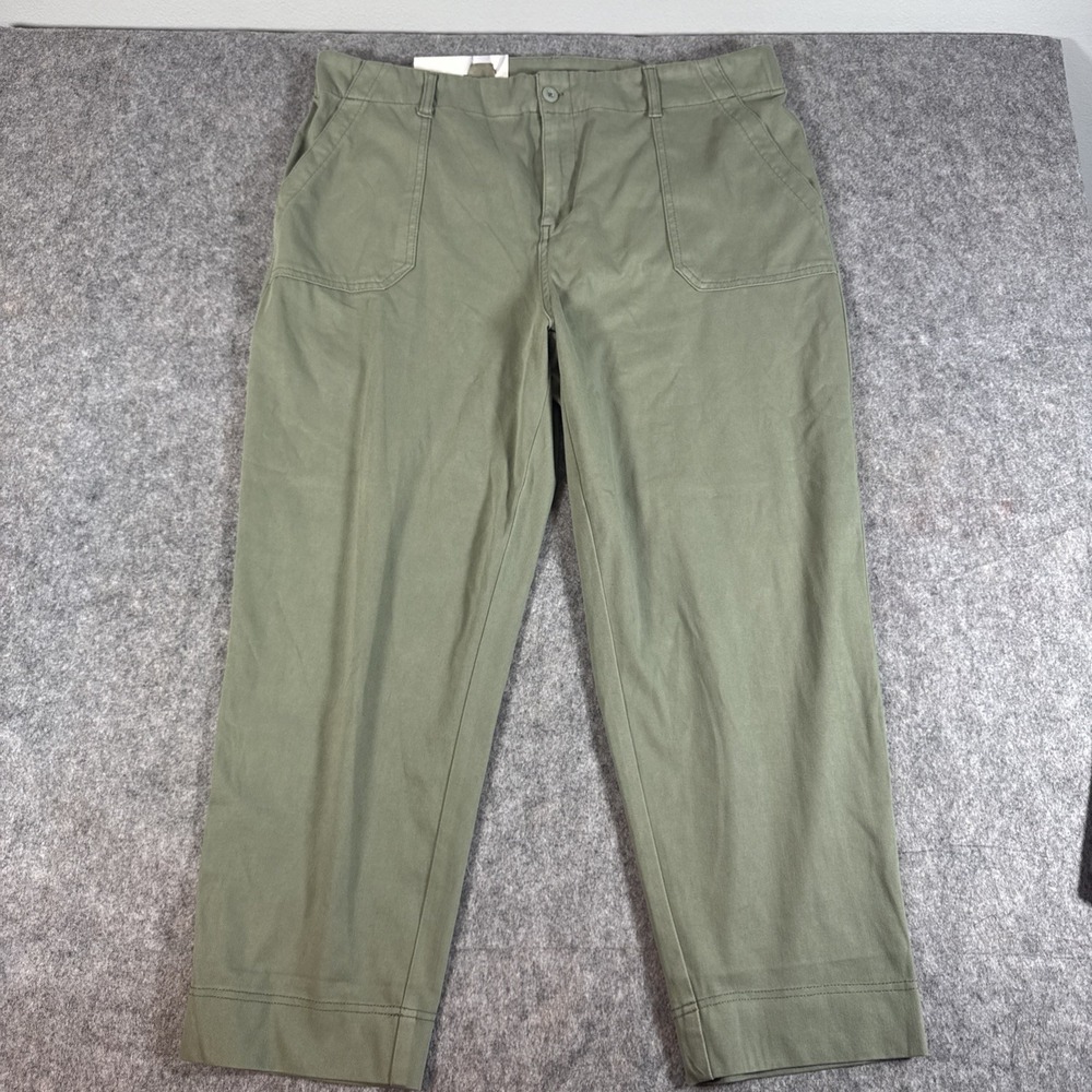 32 Degrees Cool Womens Stretch Twill Ankle Cropped Pant Green XL 1882133